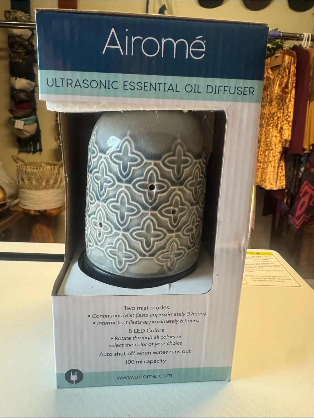 Airomé Jasmine Ultrasonic Essential Oil Diffuser - Gray Pattern